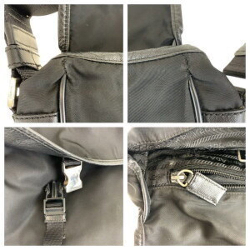 Prada Triangular Bag Pouch Nylon Black Tessuto Sh… - image 4